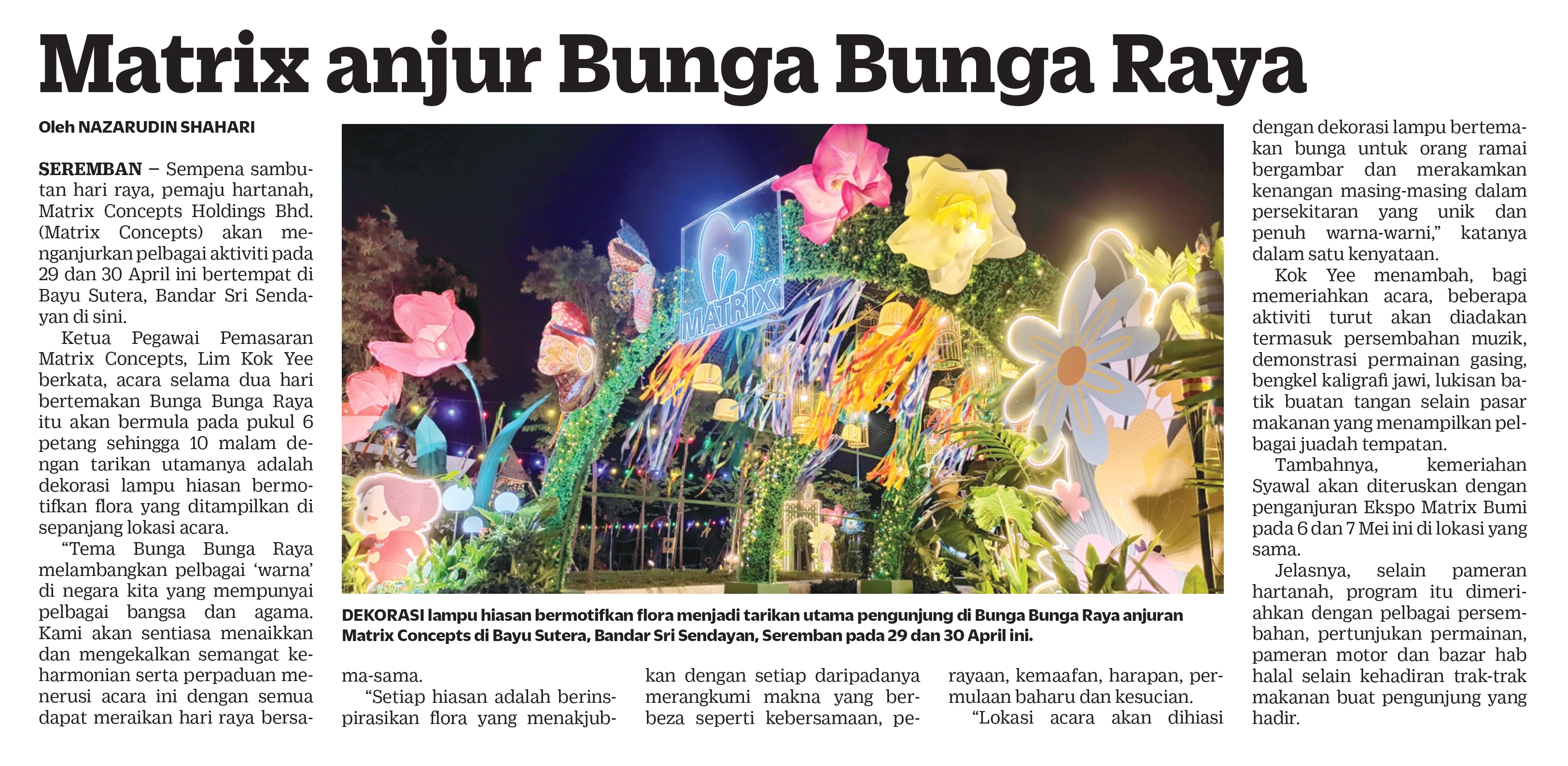 Kosmo April Matrix Anjur Bunga Bunga Raya Matrix